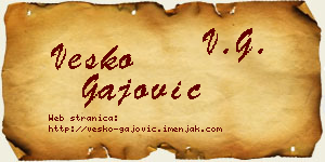 Vesko Gajović vizit kartica